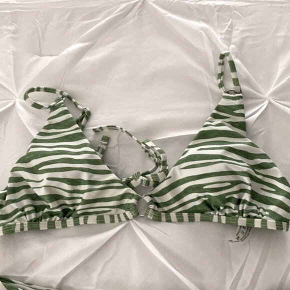 SHEIN NWOT Tanga Zebra Stripe Triangle Bikini - Picture 5 of 12